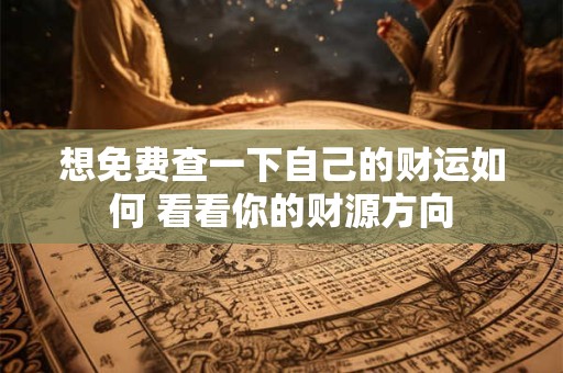 想免费查一下自己的财运如何 看看你的财源方向