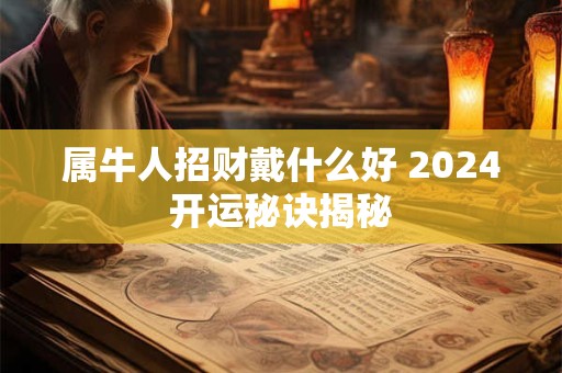 属牛人招财戴什么好 2024开运秘诀揭秘
