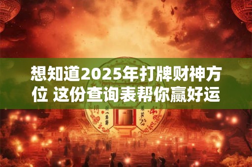 想知道2025年打牌财神方位 这份查询表帮你赢好运