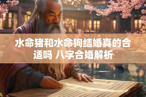 水命猪和水命狗结婚真的合适吗 八字合婚解析