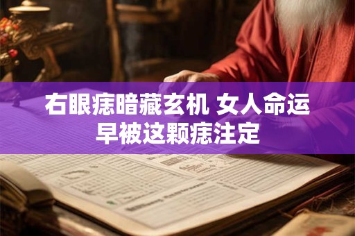 右眼痣暗藏玄机 女人命运早被这颗痣注定