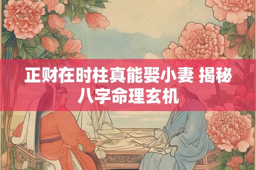 正财在时柱真能娶小妻 揭秘八字命理玄机