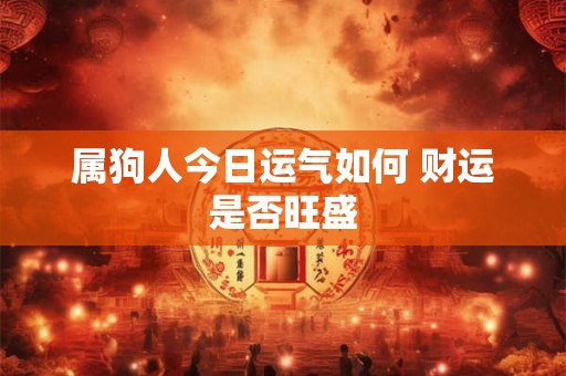 属狗人今日运气如何 财运是否旺盛 属狗人今日运气如何 财运是否旺盛
