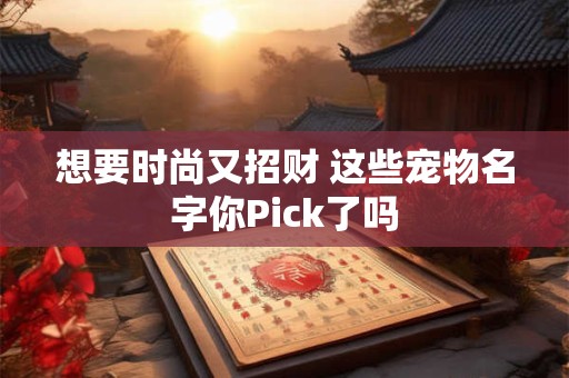 想要时尚又招财 这些宠物名字你Pick了吗