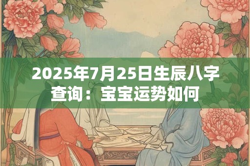 2025年7月25日生辰八字查询：宝宝运势如何