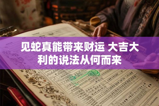 见蛇真能带来财运 大吉大利的说法从何而来