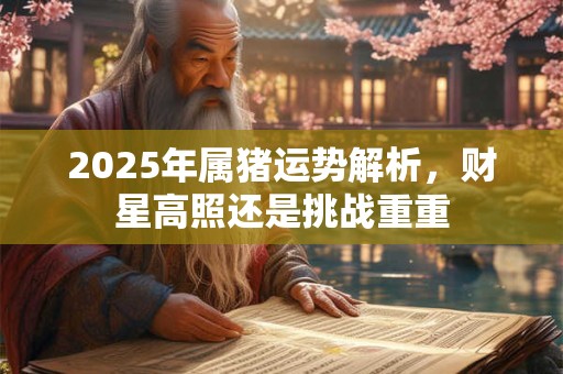 2025年属猪运势解析，财星高照还是挑战重重
