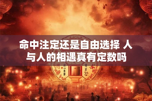 详细阅读:命中注定还是自由选择 人与人的相遇真有定数吗 命中注定还是自由选择 人与人的相遇真有定数吗