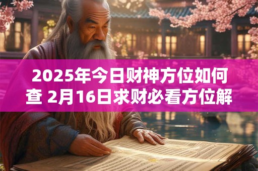 2025年今日财神方位如何查 2月16日求财必看方位解析