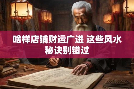 啥样店铺财运广进 这些风水秘诀别错过