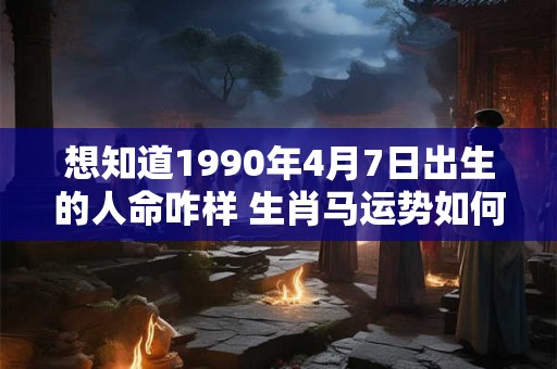 想知道1990年4月7日出生的人命咋样 生肖马运势如何