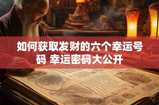 详细阅读:如何获取发财的六个幸运号码 幸运密码大公开 如何获取发财的六个幸运号码 幸运密码大公开
