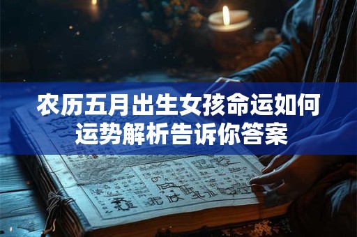 农历五月出生女孩命运如何 运势解析告诉你答案