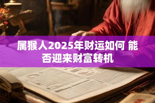 属猴人2025年财运如何 能否迎来财富转机
