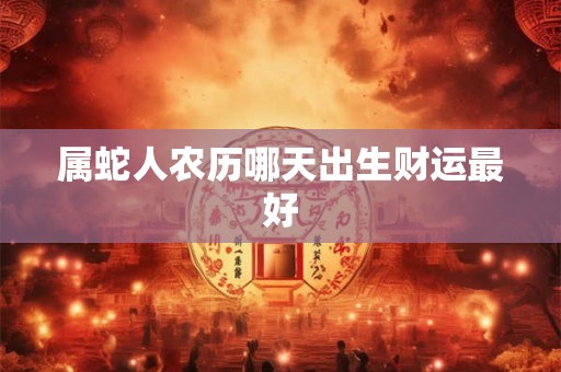 属蛇人农历哪天出生财运最好