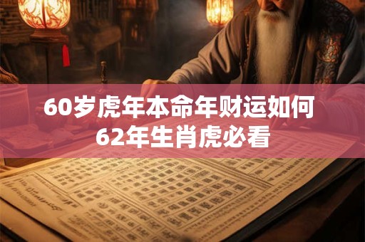 60岁虎年本命年财运如何 62年生肖虎必看