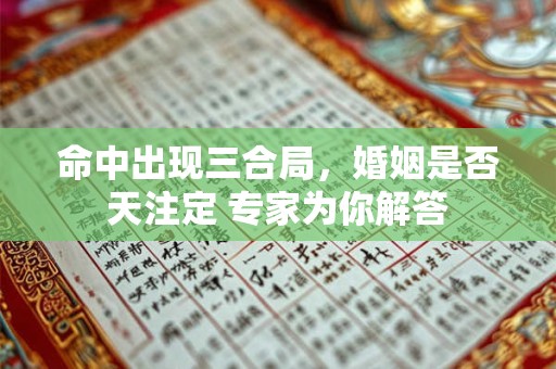 命中出现三合局，婚姻是否天注定 专家为你解答