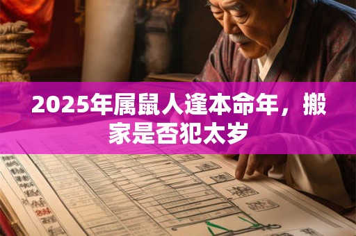 2025年属鼠人逢本命年，搬家是否犯太岁