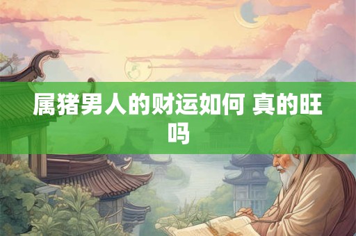 属猪男人的财运如何 真的旺吗