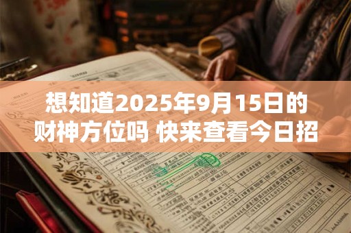 想知道2025年9月15日的财神方位吗 快来查看今日招财吉位