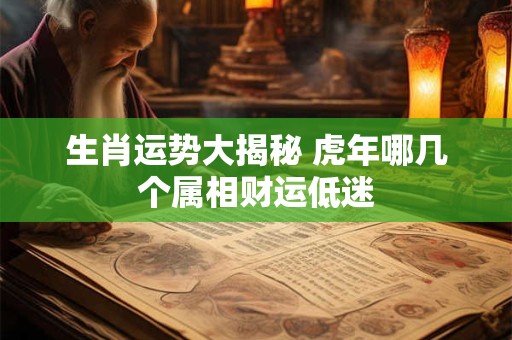 生肖运势大揭秘 虎年哪几个属相财运低迷
