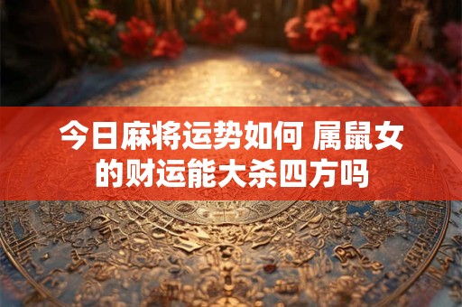 今日麻将运势如何 属鼠女的财运能大杀四方吗