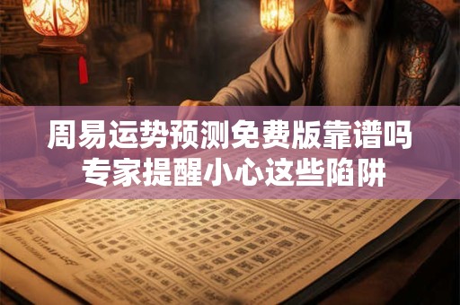 周易运势预测免费版靠谱吗 专家提醒小心这些陷阱