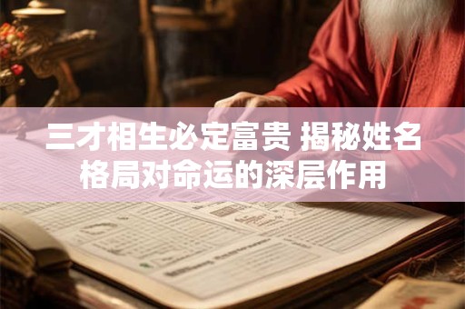 三才相生必定富贵 揭秘姓名格局对命运的深层作用
