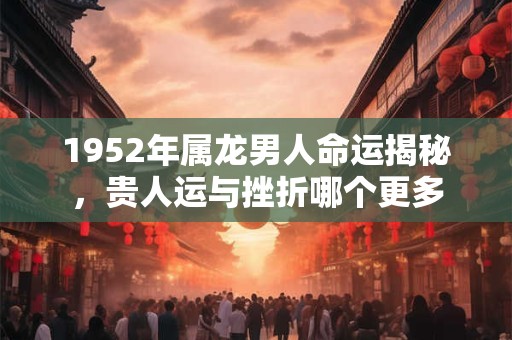 1952年属龙男人命运揭秘，贵人运与挫折哪个更多
