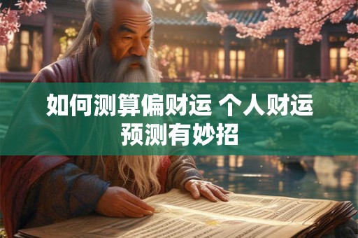如何测算偏财运 个人财运预测有妙招