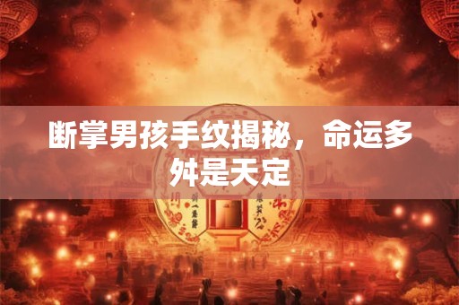 断掌男孩手纹揭秘，命运多舛是天定