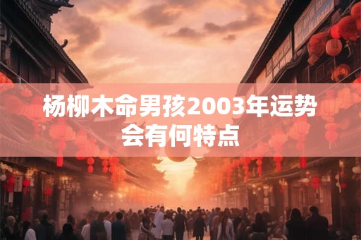 杨柳木命男孩2003年运势会有何特点