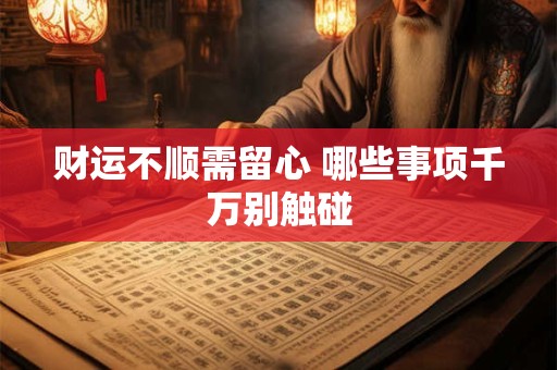财运不顺需留心 哪些事项千万别触碰