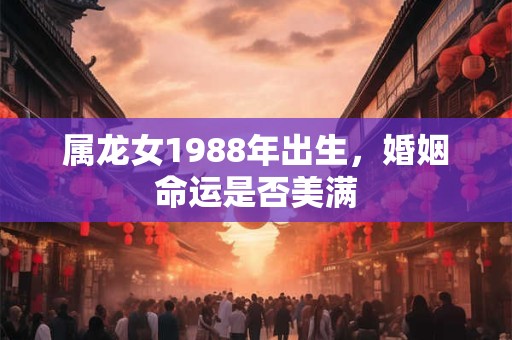 属龙女1988年出生，婚姻命运是否美满