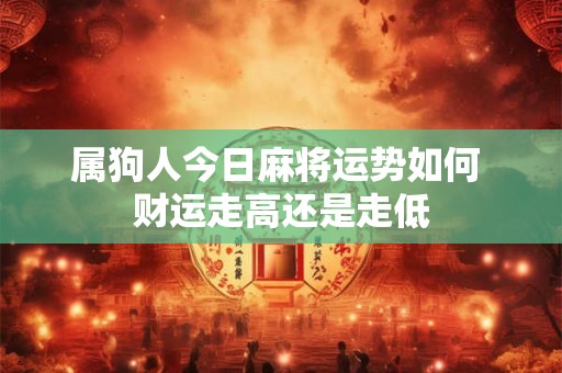 属狗人今日麻将运势如何 财运走高还是走低