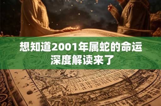 想知道2001年属蛇的命运 深度解读来了
