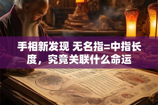 手相新发现 无名指=中指长度，究竟关联什么命运