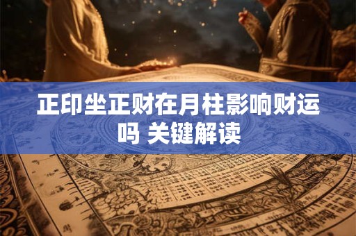 正印坐正财在月柱影响财运吗 关键解读