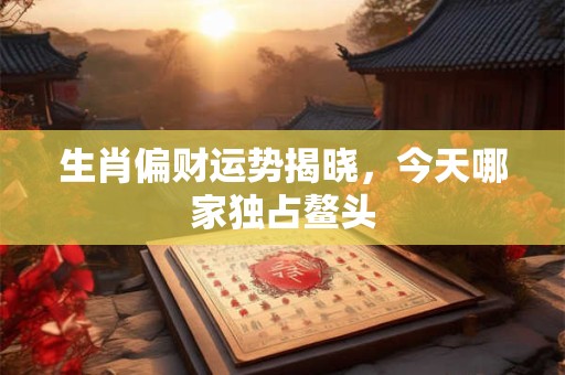 生肖偏财运势揭晓，今天哪家独占鳌头