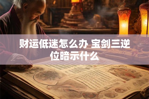 财运低迷怎么办 宝剑三逆位暗示什么