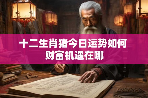 十二生肖猪今日运势如何 财富机遇在哪
