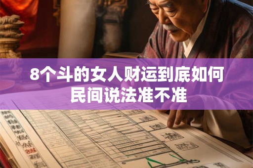 8个斗的女人财运到底如何 民间说法准不准