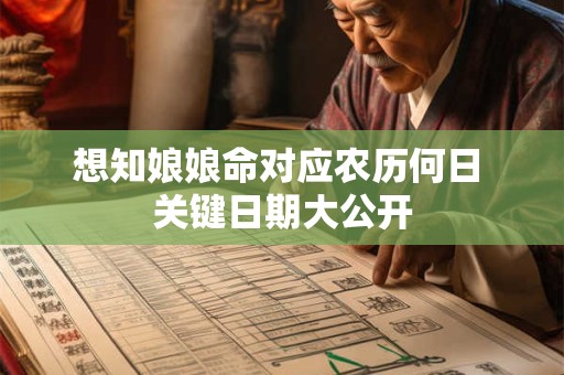 想知娘娘命对应农历何日 关键日期大公开