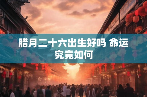 腊月二十六出生好吗 命运究竟如何