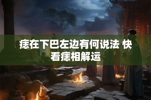 痣在下巴左边有何说法 快看痣相解运