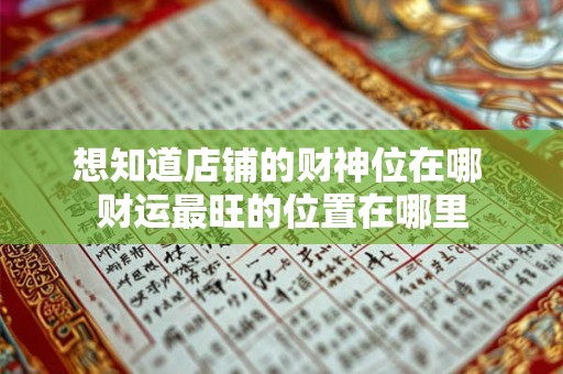 想知道店铺的财神位在哪 财运最旺的位置在哪里