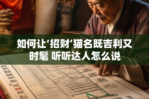 如何让‘招财’猫名既吉利又时髦 听听达人怎么说