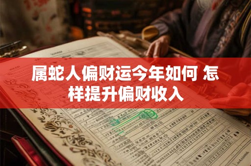 属蛇人偏财运今年如何 怎样提升偏财收入