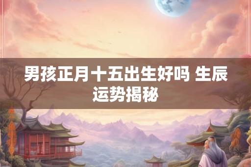 男孩正月十五出生好吗 生辰运势揭秘