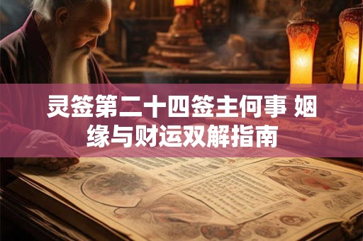 详细阅读:灵签第二十四签主何事 姻缘与财运双解指南 灵签第二十四签主何事 姻缘与财运双解指南
